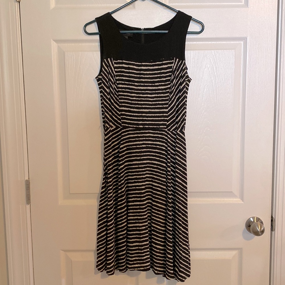 AB Studio black/white stripe dress